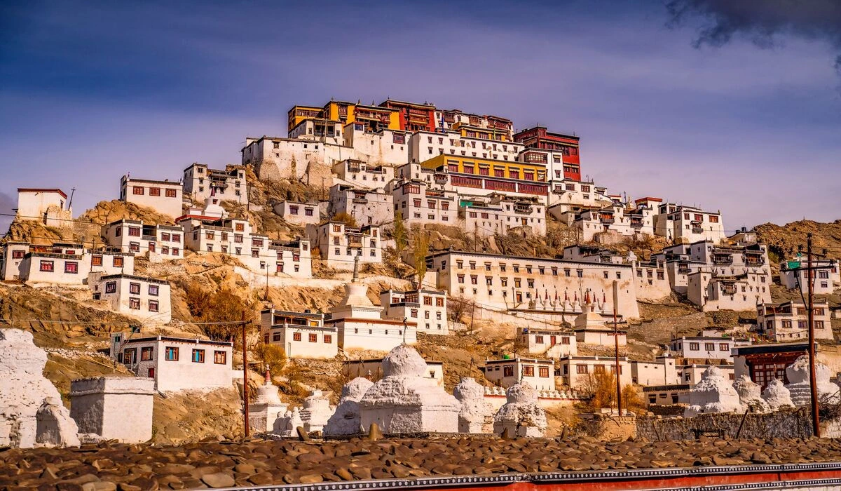 Thiksey Monastery Ladakh perched on hilltop above Indus Valley